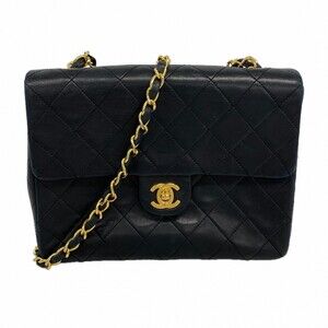Chanel Mini Matelassé Chain Shoulder Bag, Lambskin, Black, Women's